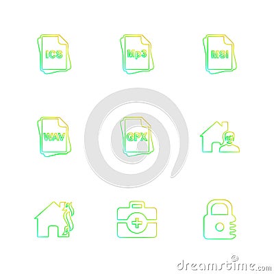 file type , files , documents , eps icons set vector Vector Illustration