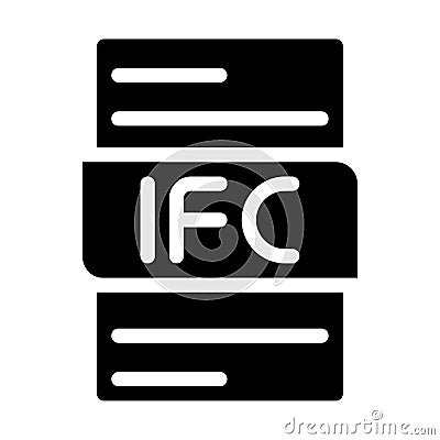 file type format ifc icons. document extension soild style graphic design Vector Illustration
