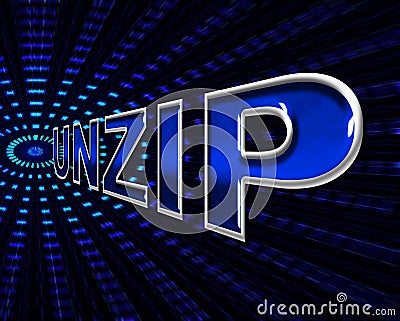 File Unzip Represents Files Business And Document Stock Photo