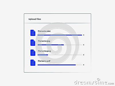 File Upload Progress UI Vector Vector Illustration