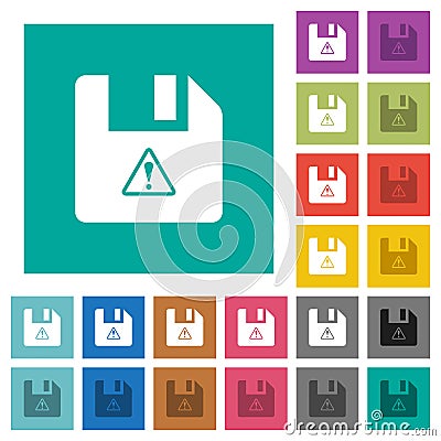 File warning square flat multi colored icons Stock Photo