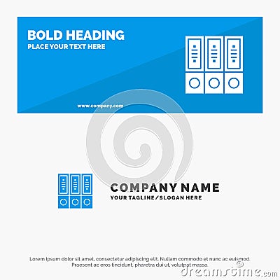 Files, Archive, Data, Database, Documents, Folders SOlid Icon Website Banner and Business Logo Template Vector Illustration