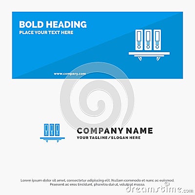 Files, Archive, Data, Database, Documents, Folders, Storage SOlid Icon Website Banner and Business Logo Template Vector Illustration