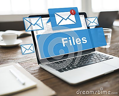 Files Attachment Email Online Graphics Concept Stock Photo