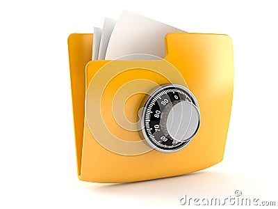 Files with combination lock Stock Photo