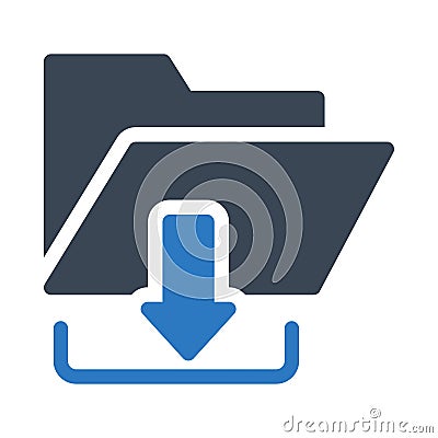 Files download vector glyph color icon Stock Photo