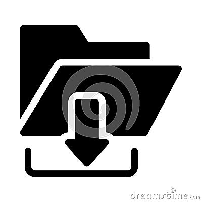 Files download vector glyph flat icon Stock Photo