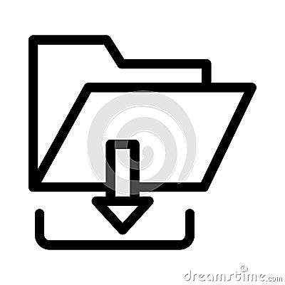 Files download thin line icon Stock Photo