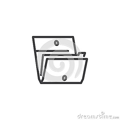 Files folder line icon Vector Illustration