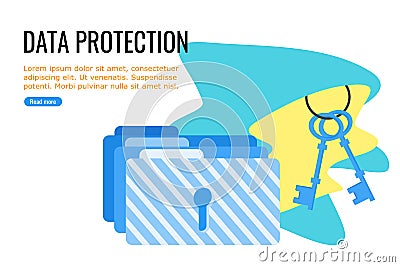 Files and Folder Protection Vector Illustration