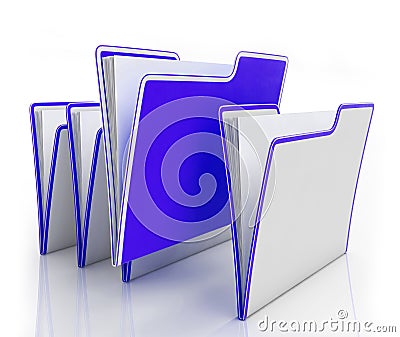 Files of folders concept icon shows data records for filing and record keeping - 3d illustration Cartoon Illustration