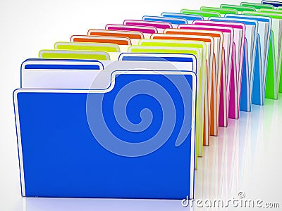Files of folders concept icon shows data records for filing and record keeping - 3d illustration Cartoon Illustration