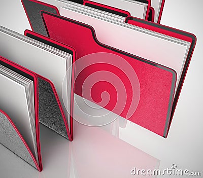 Files of folders concept icon shows data records for filing and record keeping - 3d illustration Cartoon Illustration