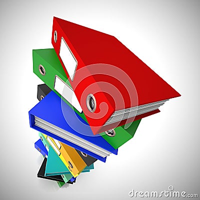 Files of folders concept icon shows data records for filing and record keeping - 3d illustration Cartoon Illustration