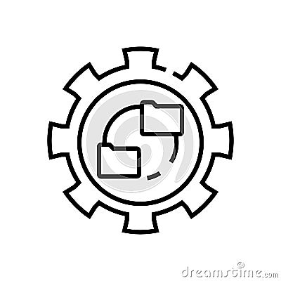 Files synchronisation line icon, concept sign, outline vector illustration, linear symbol. Vector Illustration