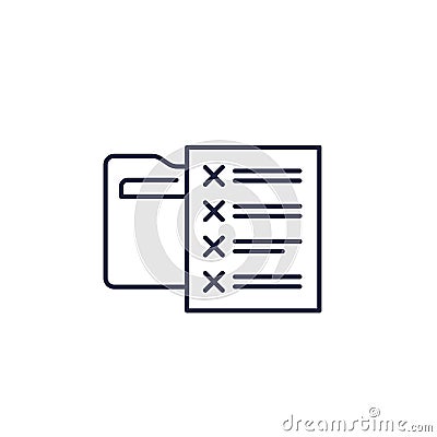 files to delete line icon with a folder Vector Illustration