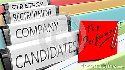 Files on top performer candidates for a company position Stock Photo