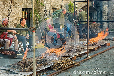 Filetto (Lunigiana, Massa Carrara, Tuscany, Italy) - Street of the ancient village Editorial Stock Photo