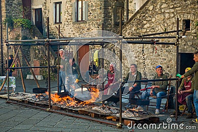 Filetto Lunigiana, Massa Carrara, Tuscany, Italy - Street of the ancient village Editorial Stock Photo