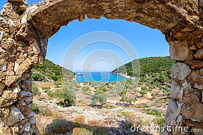 Filiatro Beach Ithaca Island Greece Ithaka or Ithaki Stock Photo