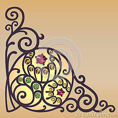 Filigree corner background Vector Illustration