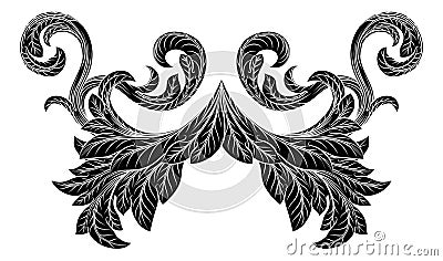 Filigree Heraldry Floral Baroque Design Element Vector Illustration