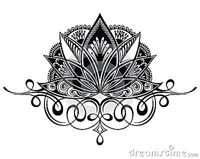 Filigree lotus flower Vector Illustration