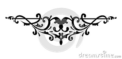 Filigree swirly ornaments. Victorian ornamental swirls and simple lines scrolls. Ornamental caligraphy embellishment Vector Illustration