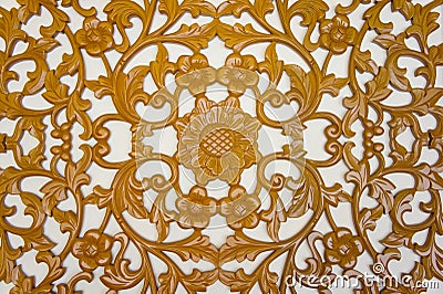 Filigree wood carvings Stock Photo