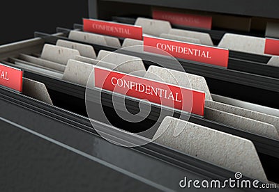 Filing Cabinet Drawer Open Confidential Stock Photo