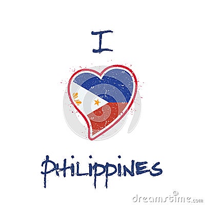 Filipino flag patriotic t-shirt design. Vector Illustration