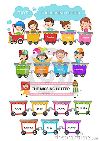 Fill in the missing letters illustration Vector Illustration