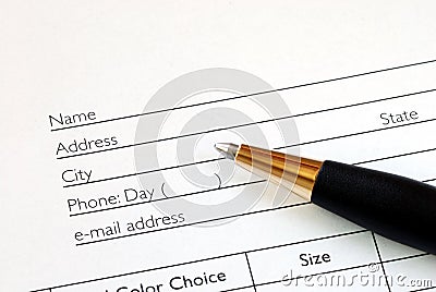 Fill in the name and address Stock Photo