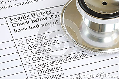 Fill out the medical questionnaire Stock Photo