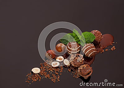 Filled chocolate delight Stock Photo
