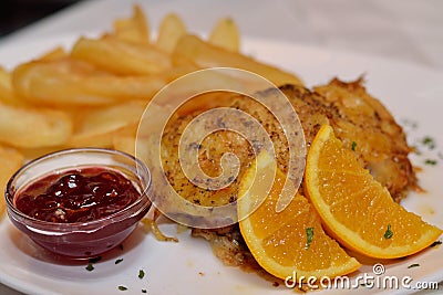 Filled escalope - close-up Stock Photo