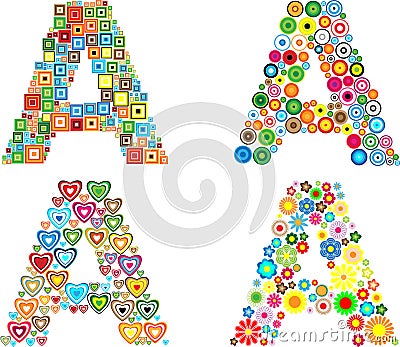 Filled letter A Stock Photo