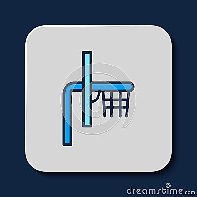 Filled outline Basketball backboard icon isolated on blue background. Vector Vector Illustration