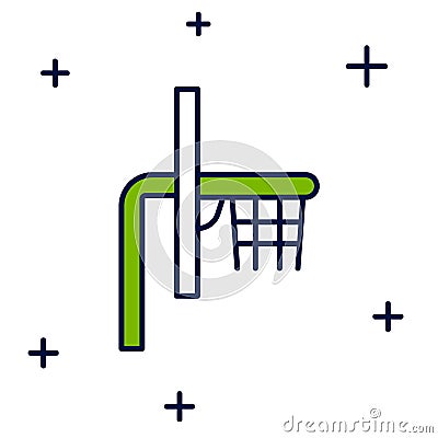 Filled outline Basketball backboard icon isolated on white background. Vector Stock Photo