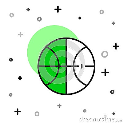 Filled outline Basketball ball icon isolated on white background. Sport symbol. Vector Vector Illustration