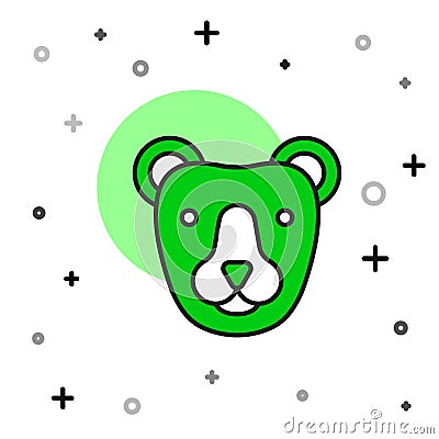 Filled outline Bear head icon isolated on white background. Vector Vector Illustration