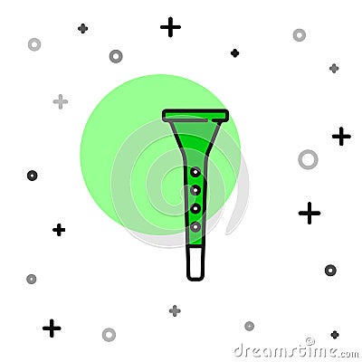 Filled outline Clarinet icon isolated on white background. Musical instrument. Vector Stock Photo