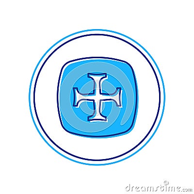 Filled outline Crusade icon isolated on white background. Vector Stock Photo