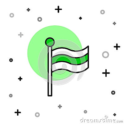 Filled outline Flag Of Egypt icon isolated on white background. Vector Vector Illustration