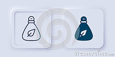 Filled and outline Garbage bag icon isolated on grey background. Square button. Vector Stock Photo