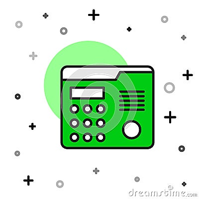 Filled outline House intercom system icon isolated on white background. Vector Vector Illustration