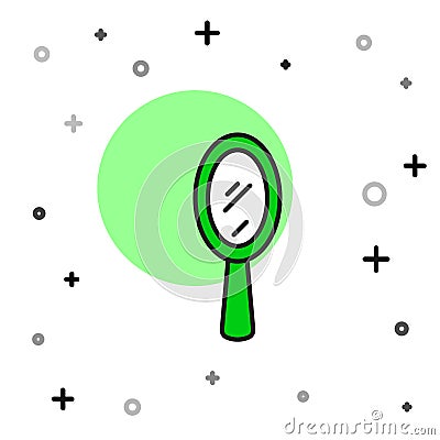 Filled outline Magic hand mirror icon isolated on white background. Vector Vector Illustration