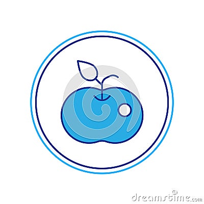 Filled outline Poison apple icon isolated on white background. Poisoned witch apple. Vector Vector Illustration