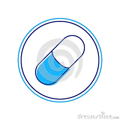 Filled outline Sleeping pill icon isolated on white background. Vector Vector Illustration