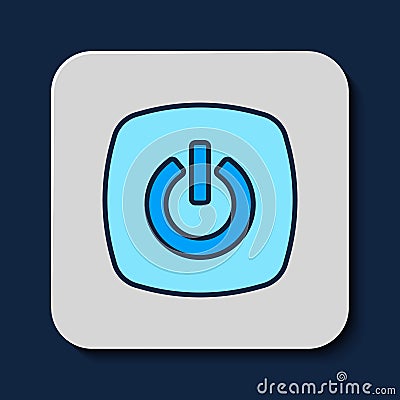 Filled outline Smart home icon isolated on blue background. Remote control. Vector Vector Illustration